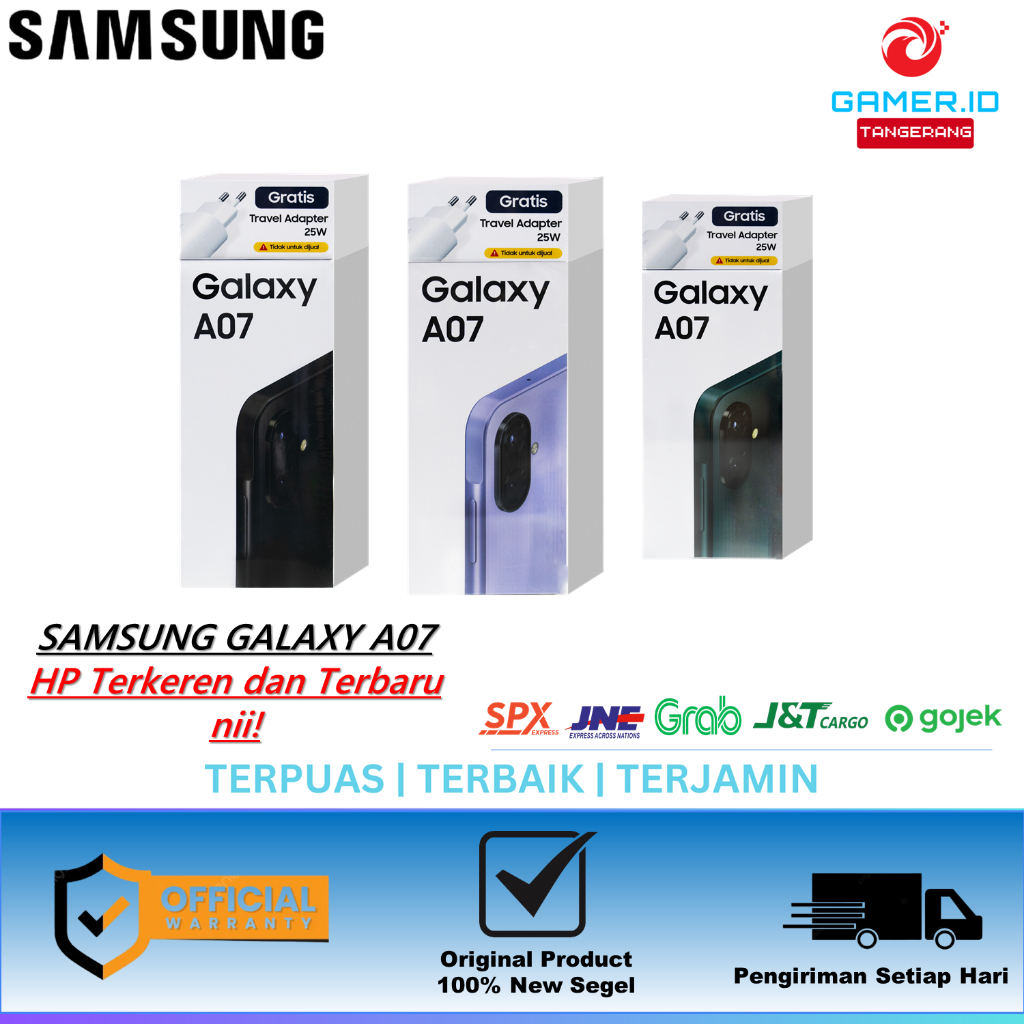 Hp Samsung Galaxy A07 Garansi Resmi Dual Sim 4/64GB 4/128GB 6/128GB 8/256GB Battery 5000 mAh - RESMI