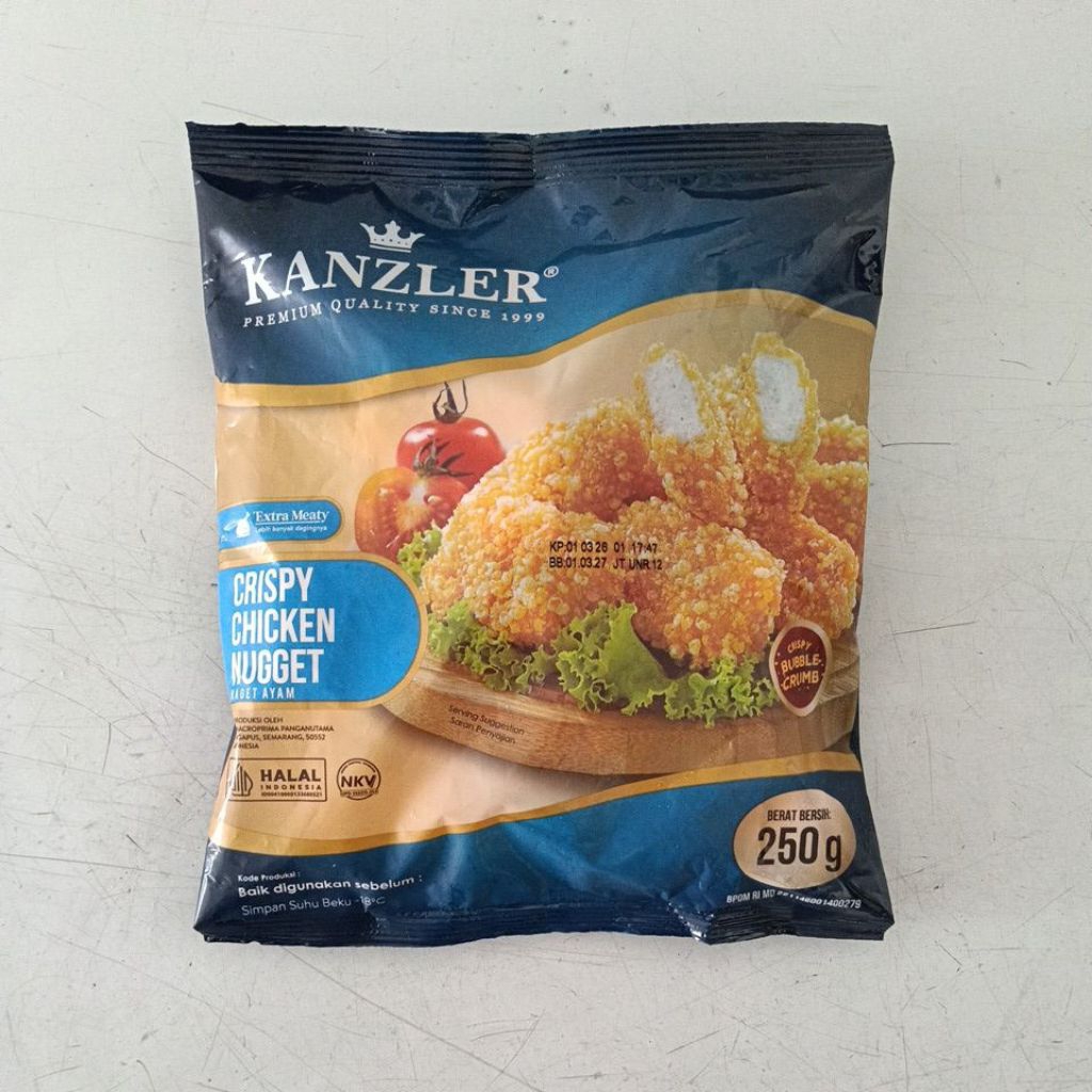 Nugget Ayam Kanzler Crispy 250 Gram dengan Crumb Berbuih, Lebih Garing