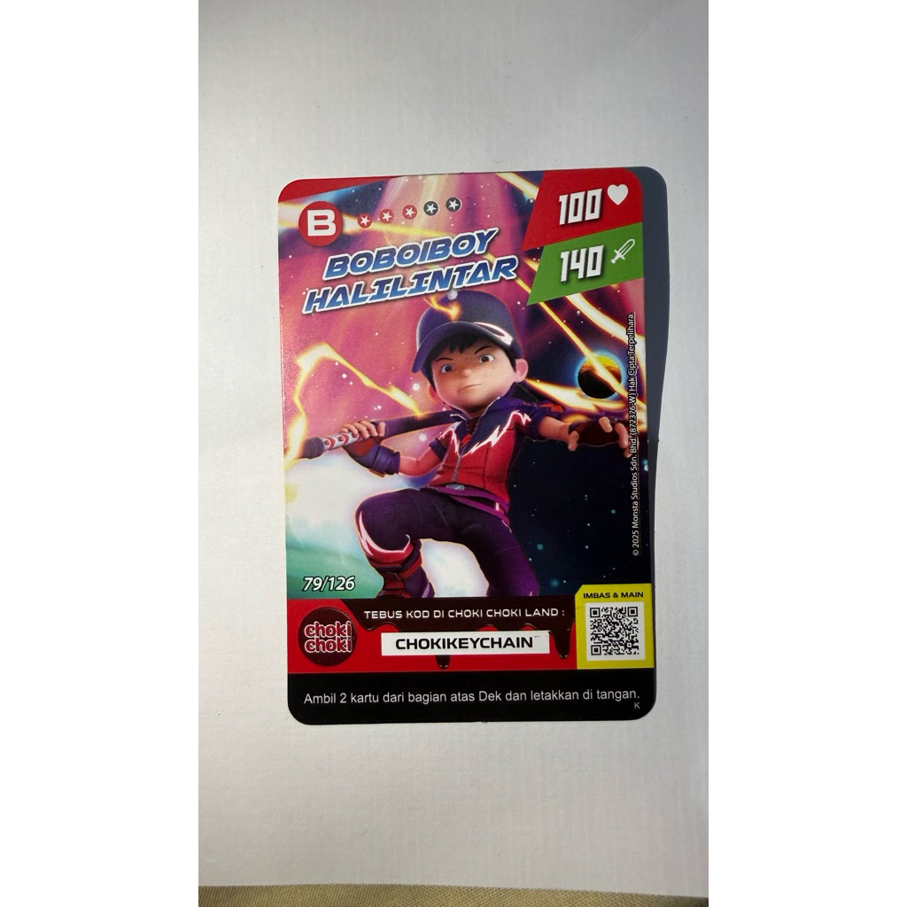 Kartu Boboiboy Halilintar Choki Choki