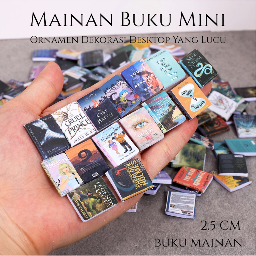 Miniatur Buku Ukuran mini 2,5 CM buku mainan Miniatur Hiasan Rumah