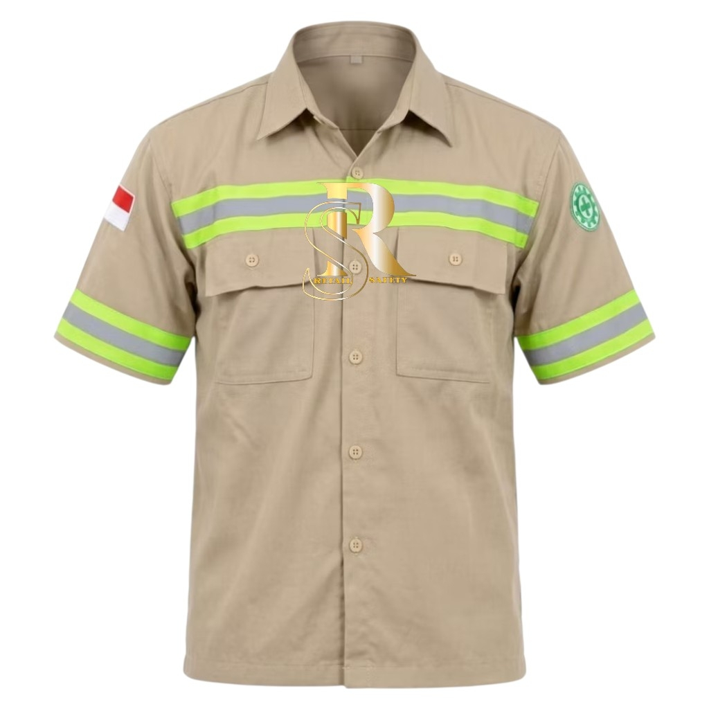 Seragam Wearpack Lengan Pendek Baju Bengkel Proyek Safety