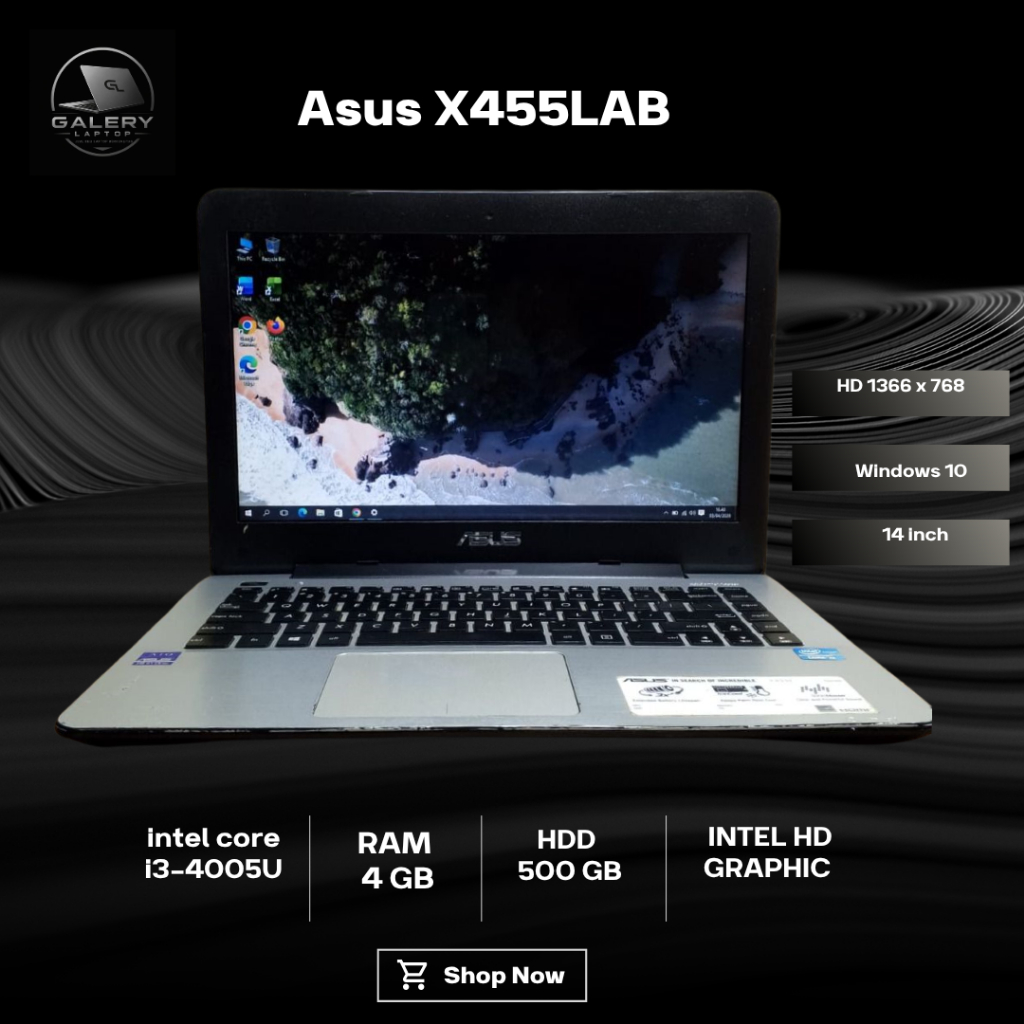 Asus core i3-4005U Ram 4 GB HDD 500 GB