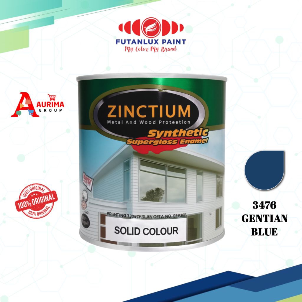 CAT ZINCTIUM GENTIAN BLUE 3476 1LITER REPACK FUTANLUX - CAT BESI CAT ANTI KARAT TAHAN PANAS ORIGINAL