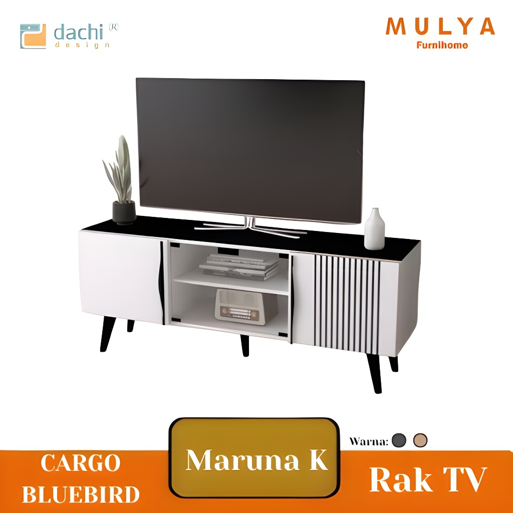 Meja TV Modern/Rak TV Minimalis Dengan Tutup Kaca Maruna K TV Dachi
