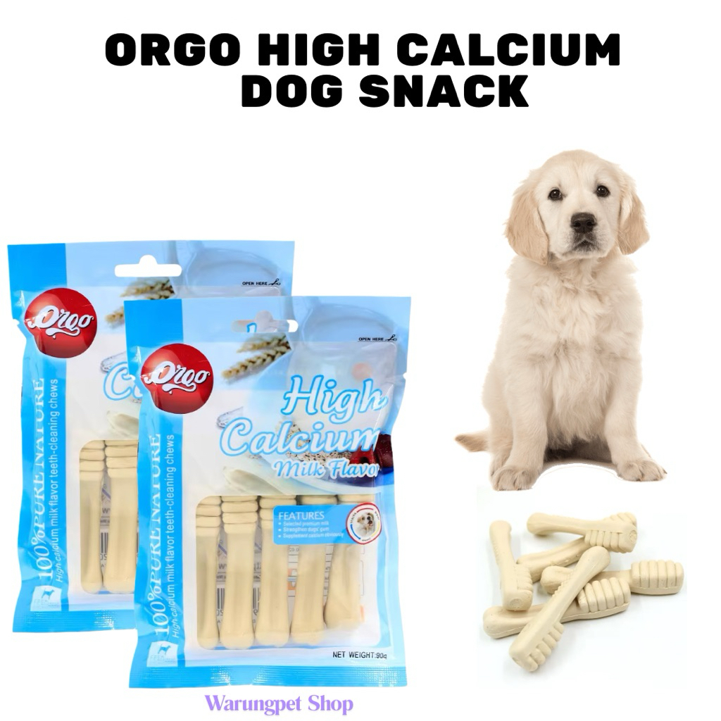 Orgo High Calcium Milk Snack Anjing - Snack Gigit Gigitan Anjing Orgo - Cemilan Anjing Treat Dental 