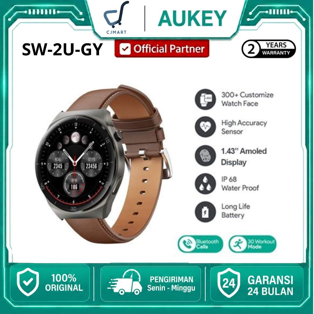 AUKEY SmartWatch 2 Ultra Amoled Display Waterproof BluetoothCall SW-2U Aukey Smart Watch SW2U IP68 1