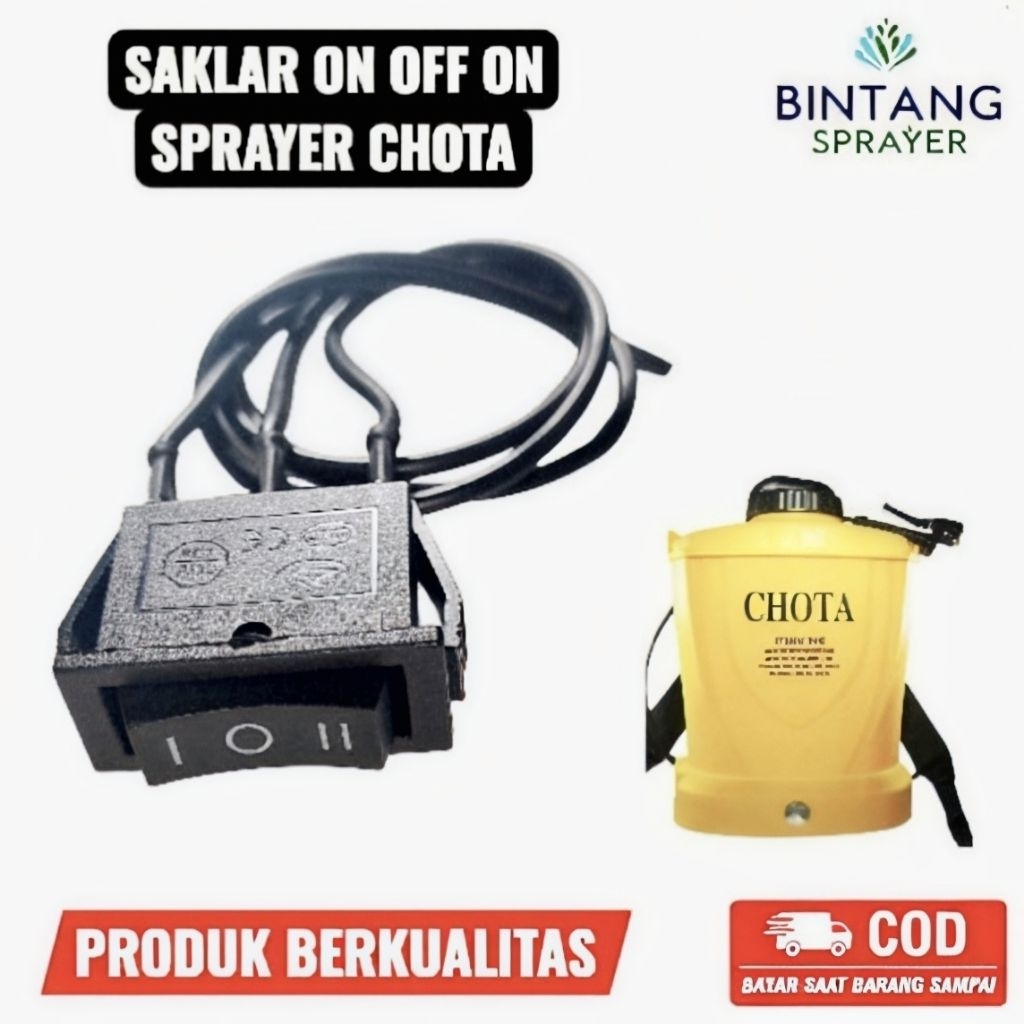 Saklar ON OFF ON Sprayer elektrik tipis gepeng chota sumura