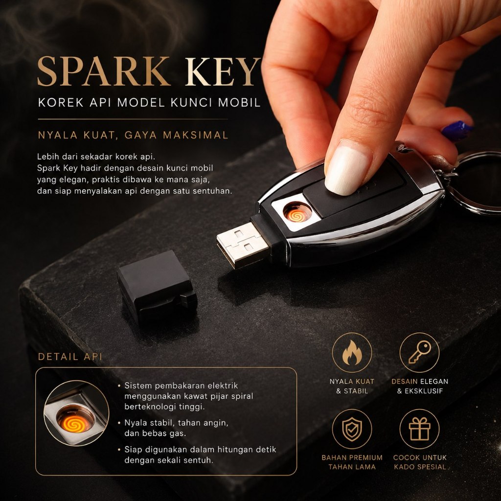 Korek Api Gantungan Kunci Mobil Korek Spark Key Elite