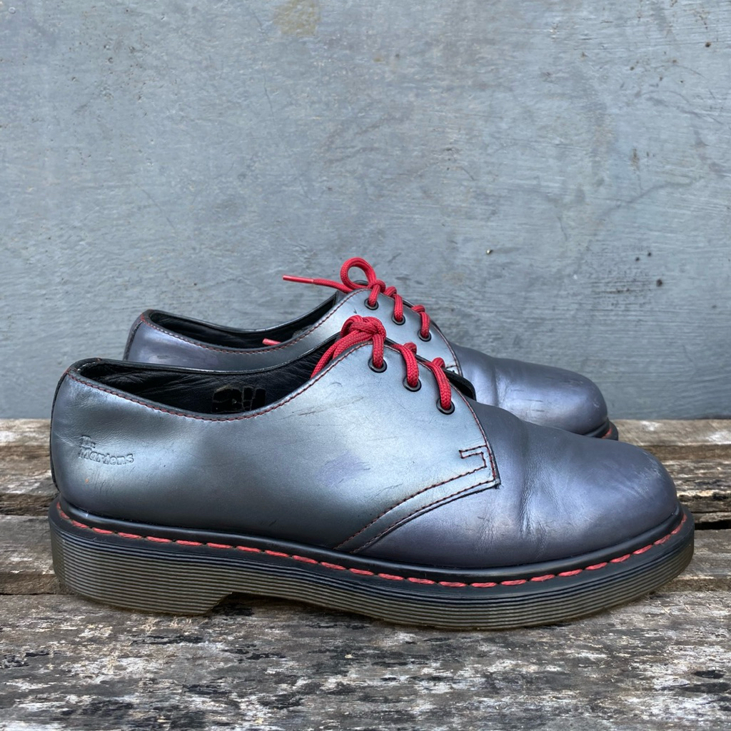 Dr Martens 1461 silver red stitch
