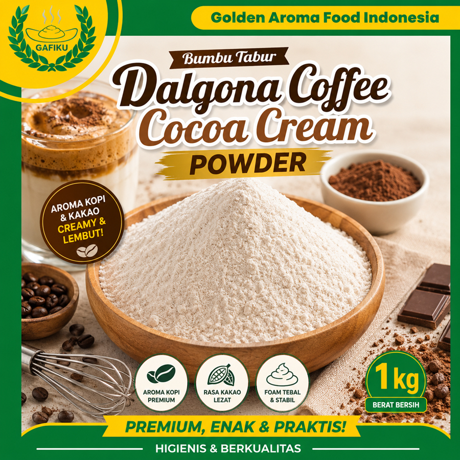 Dalgona Coffee Cocoa Cream Powder 1 Kg Bubuk Dalgona Coffee Cocoa Cream Foam Powder 1Kg Murah GAFI