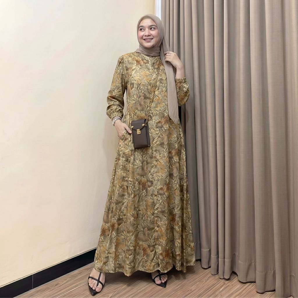 MOZA DRESS RAYON TANGAN KARET.