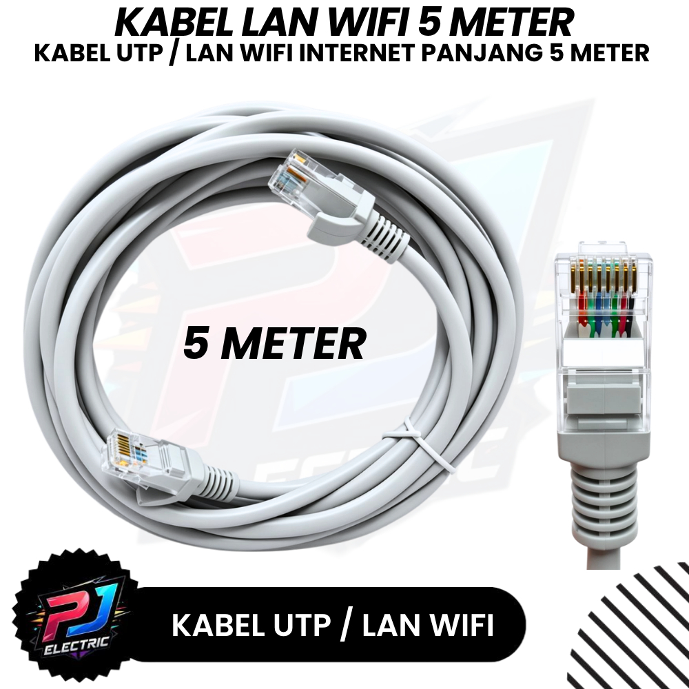 Kabel LAN Wifi Panjang Kabel 5 yard  METER / Kabel LAN UTP Wifi Kabel Panjang 5 METER Kuat Tahan Lam