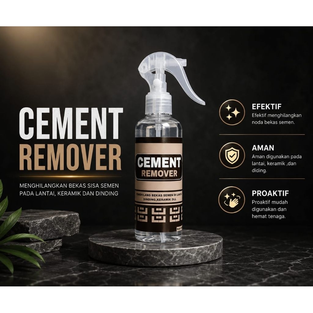 Pembersih sisa Noda Semen (Cement Remover 250ML) Kering pada keramik cement remover sangat ampuh
