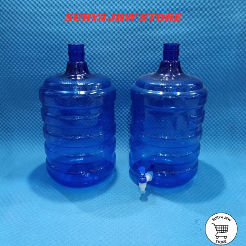 Galon Air Pet Kran Dan Tanpa Kran 19 Liter Warna Biru