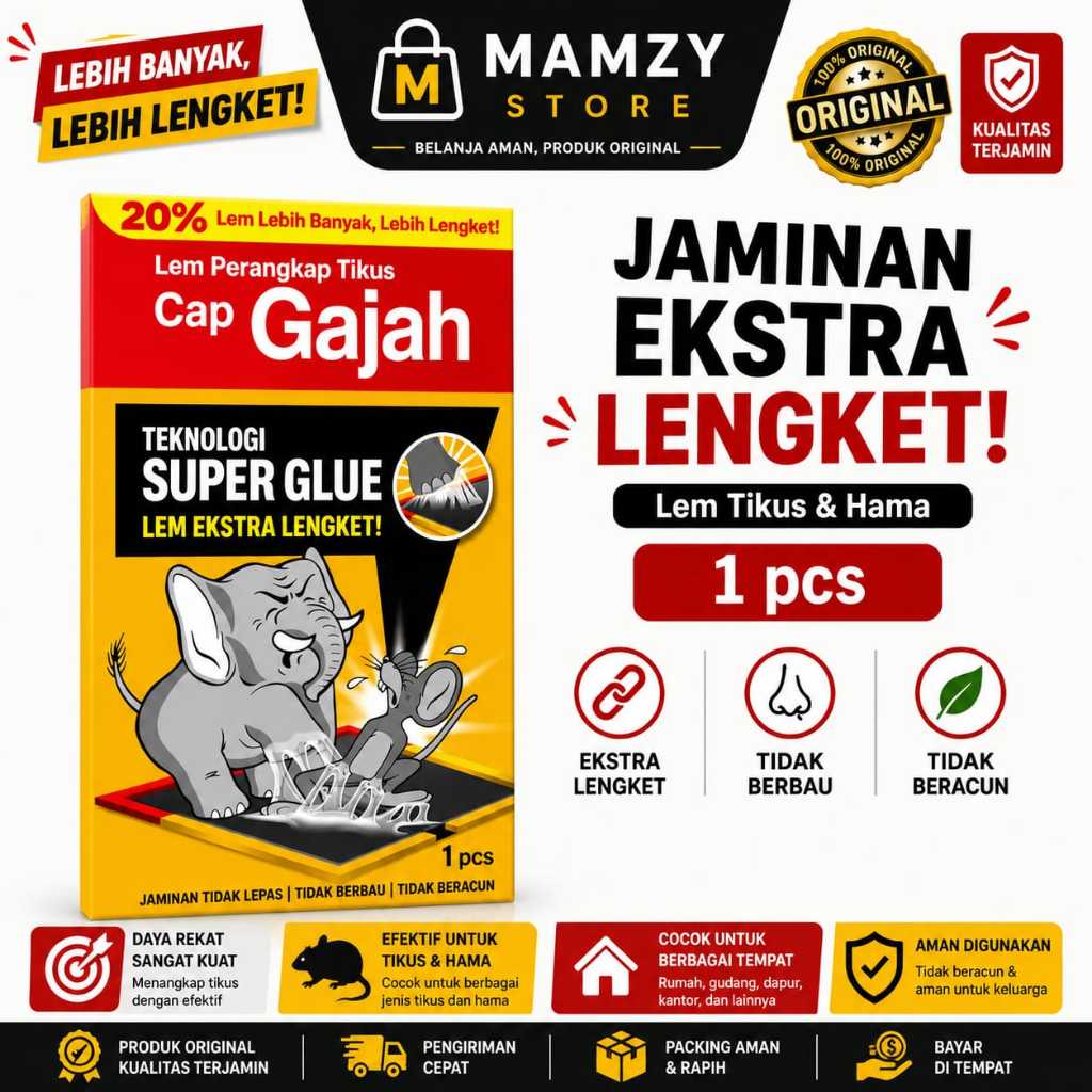 Lem tikus papan cap gajah 60g Besar original