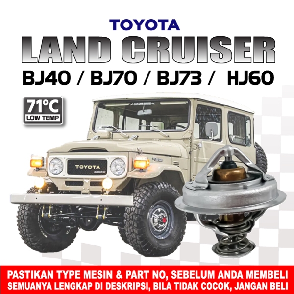 THERMOSTAT  71°C Low Temperatur "Toyota LAND CRUISER" type Mesin BJ40/BJ70/BJ73/HJ60