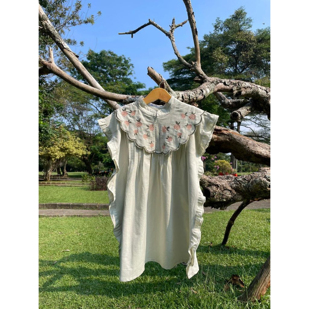 Kaftan Dress Anak dengan Bordir Bunga | Embroidery Kabira Kaftan Maxi Dress | Kaftan Anak Perempuan 
