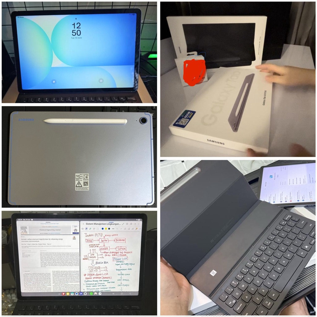 Samsung Galaxy Tab S10 FE 5G 128/8GB Light Blue + Keyboard Second Bekas