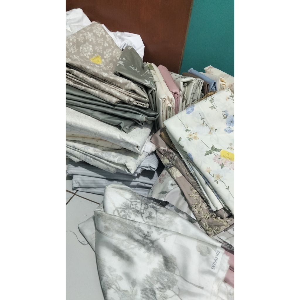Kain perca katun jepang motif dan polosan perkilo