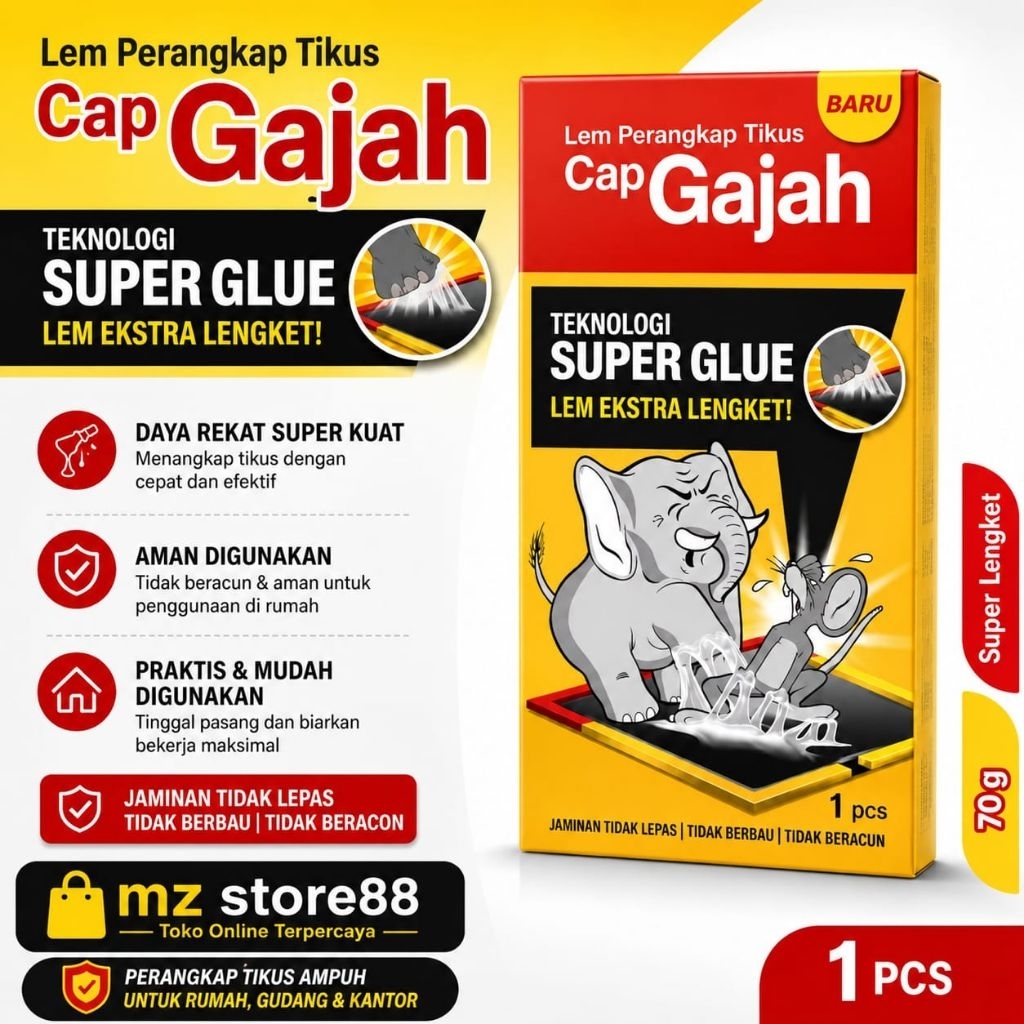 Lem tikus papan cap gajah 60g Besar original