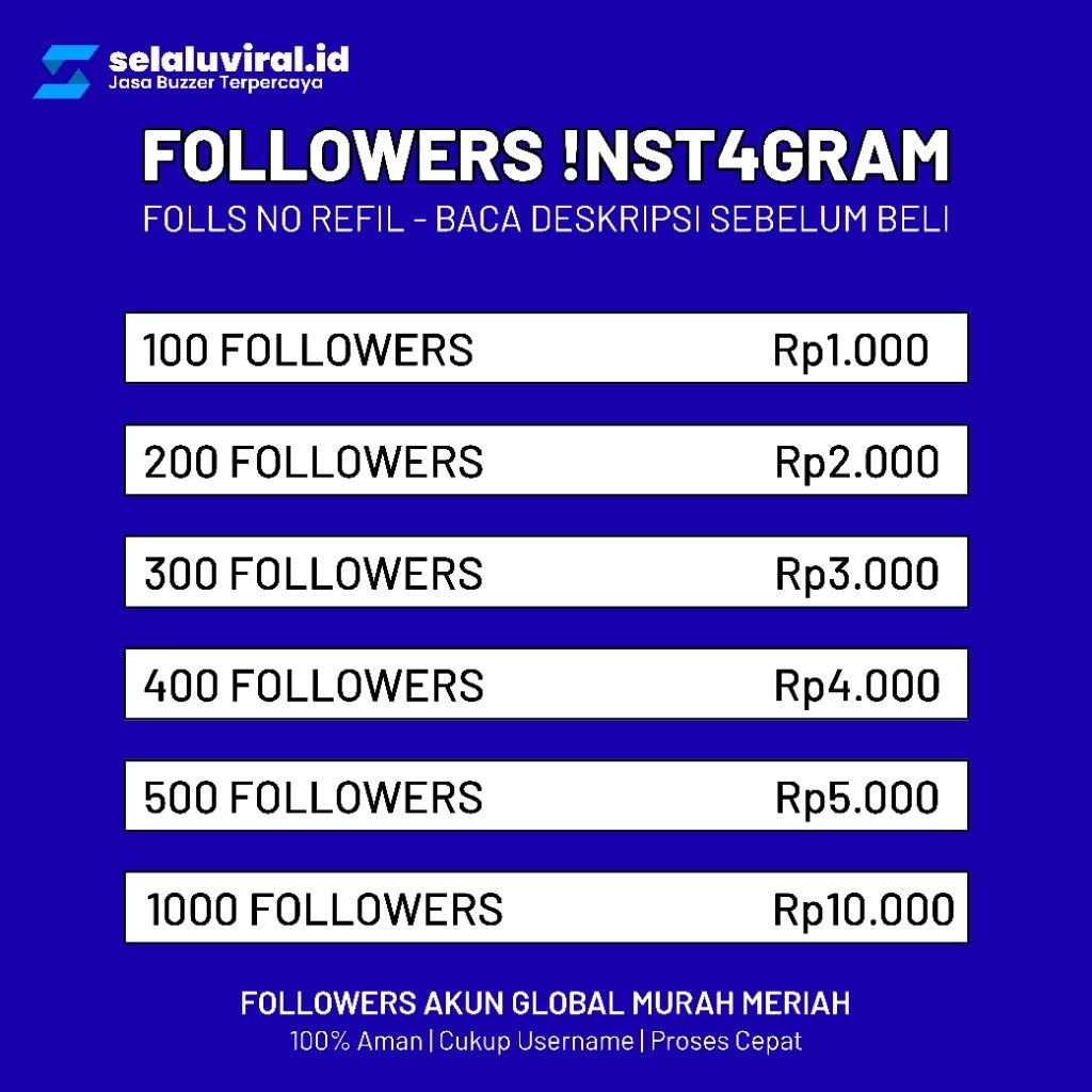 FOLLOWERS INSTAGRAM MURAH MERIAH PROMO