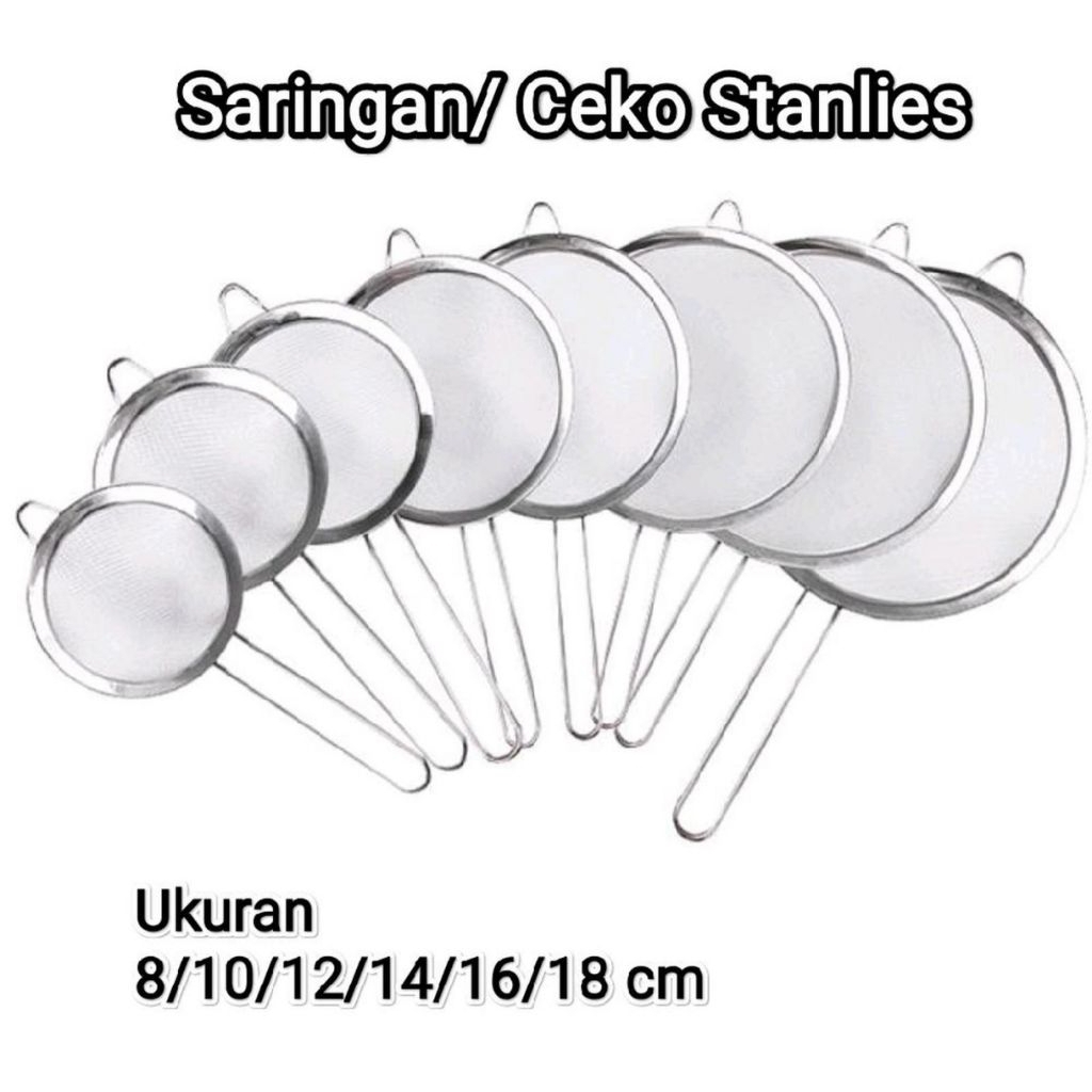 Saringan Teh Stainless/ Saringan Ceko stainless halus serbaguna/ Saringan Teh Minyak Tepung Stainles