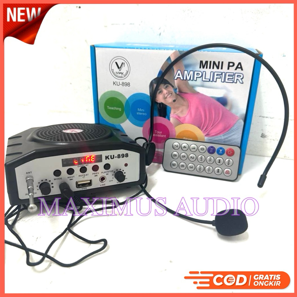 Promo Audio Speaker Pinggang waistband VPK KU - 898 Mini Pa Amplifier VPK KU898 Bluetooth Portable