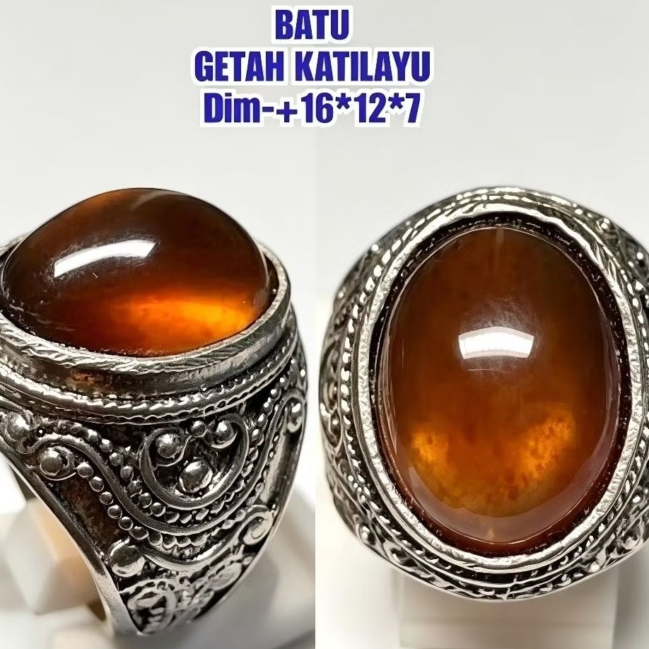 Natural Cincin Batu Getah Katilayu Ring Alpaka Super