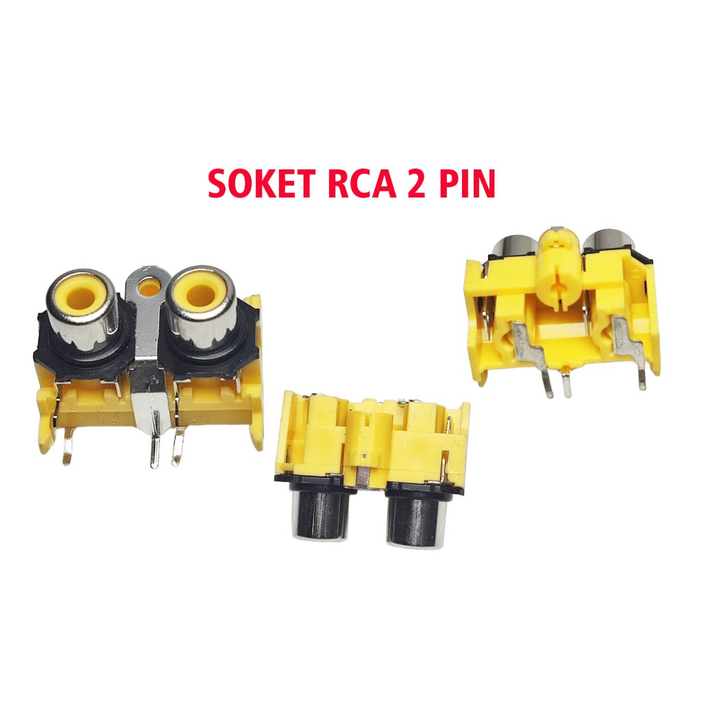 Soket rca 2 pin warna kuning murah