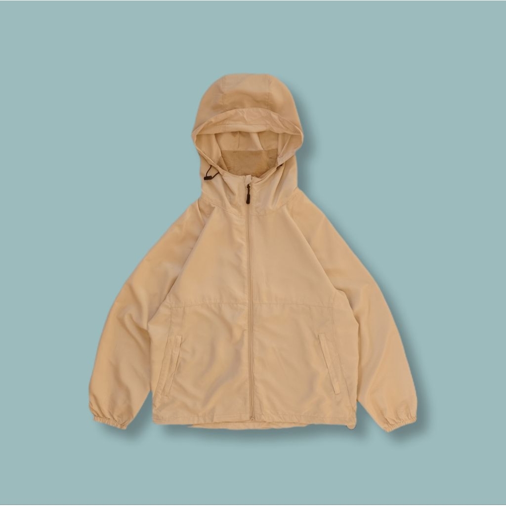 Uniquesport - Jaket Olahraga Running Fieldcore Parasut Lightweight Cream Second