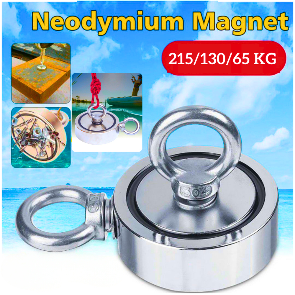 PROMO HYSAMTA 215 KG Magnet Neodymium 75mm Double Round Magnet Fishing Super Kuat