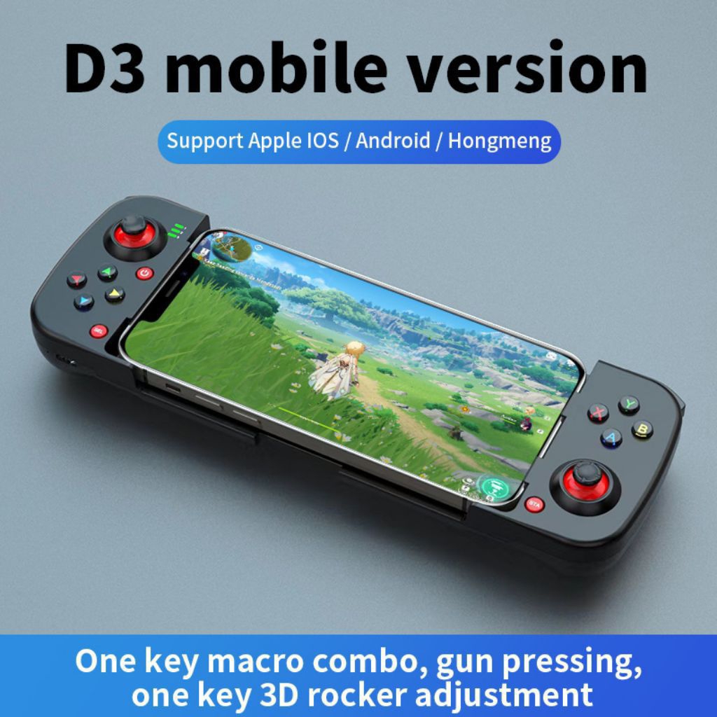 D3 Gamepad BSP D3 Nirkabel Bluetooth dengan Desain Ergonomis, Kompatibel Android, iOS, PC, NINTENDO 
