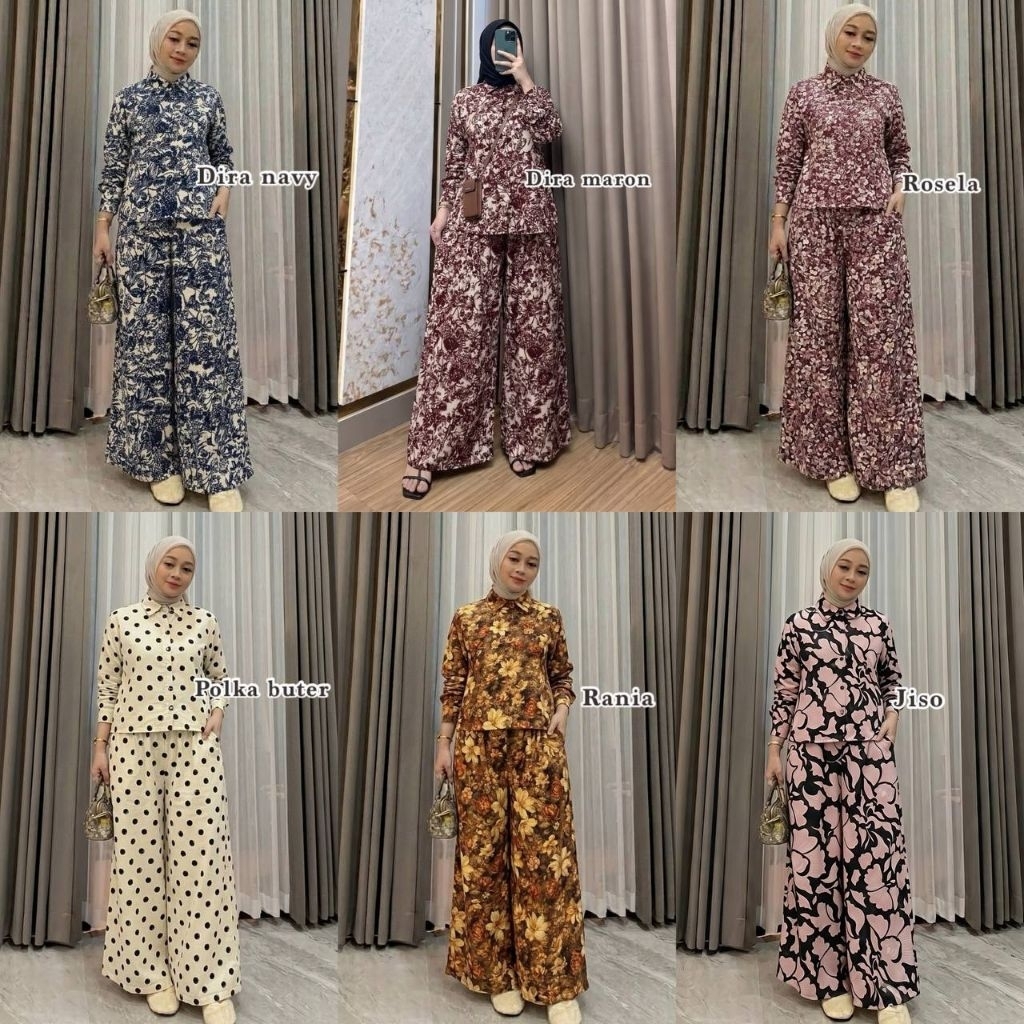 SETELAN BAJU ATASAN DAN CELANA PALAZO KULOT PANJANG KATUN RAYON PREMIUM DEWASA WANITA KEKINIAN