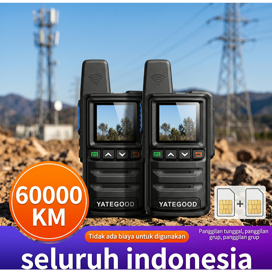 YATEGOOD G380 HT 4G POC Radio Jarak Jauh 50km Walkie Talkie PTT Global
