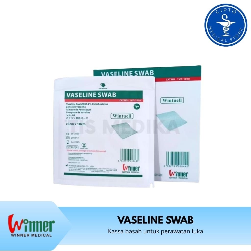 Winner Vaseline Swab 10 x 10cm | Kassa Basah untuk Perawatan Luka | kasa