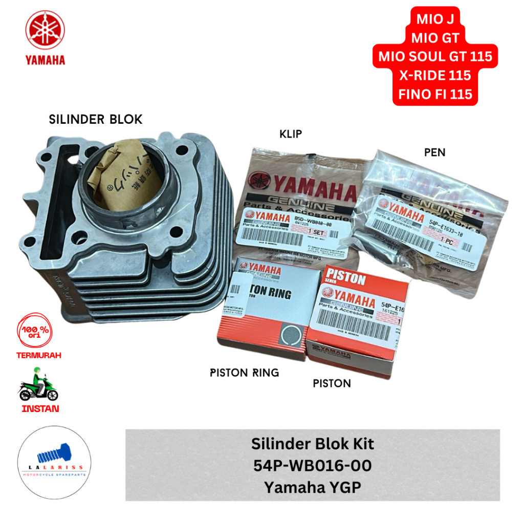 Silinder Blok / Blok Seher + Piston Kit 54P Yamaha Mio J / Mio GT / Mio Soul Gt 115 / Fino 115 / X R