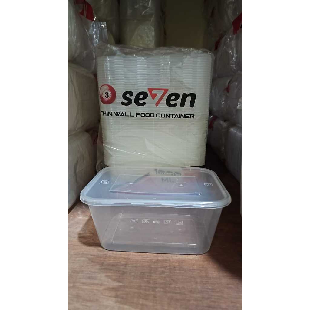 Thinwall 1000 ml Rect Envi Food Kontainer kotak makanan isi 25 set
