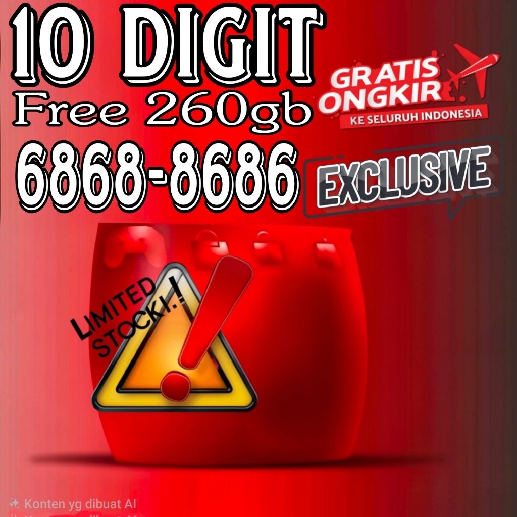 Kartu perdana nomor cantik telkomsel 10 angka 6868 - 8686