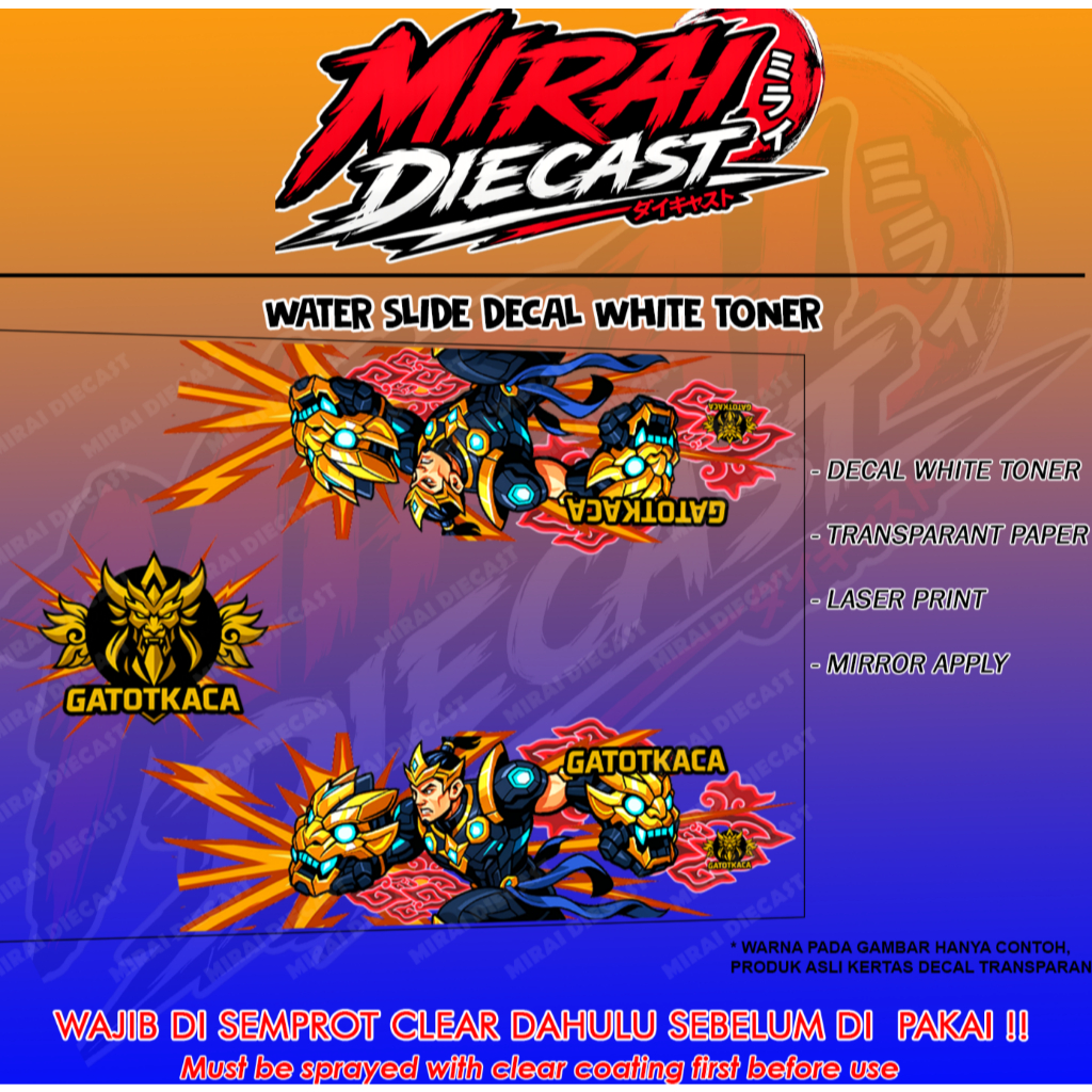 Decal hot wheels itasha gatotkaca