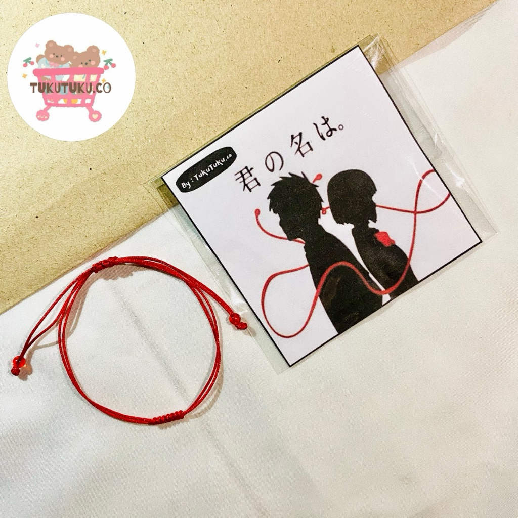 Gelang Tali Red String Theory / Gelang Tali 7 Knots Kimi No Nawa / Gelang Tali Merah Kimi Seven Knot