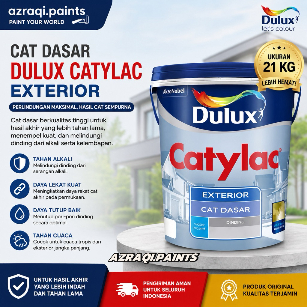CAT DASAR DULUX CATYLAC EXTERIOR ABU MUDA ( 21 KG ) PAIL