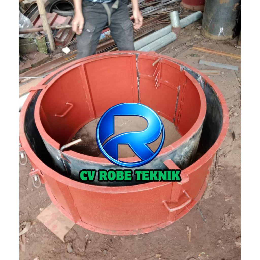 Cetakan Buis Beton 80 cm Precast - Mould Gorong Gorong Beton Sistem Bongkar Pasang