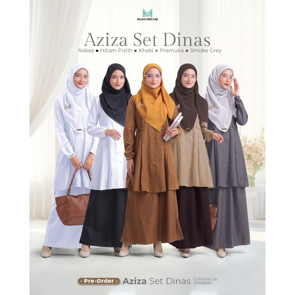Ready One Set Dinas, Aziza One Set, Set Dinas, Set Baju Kerja, Tunik Kerja, Seragam PNS, Seragam Ker