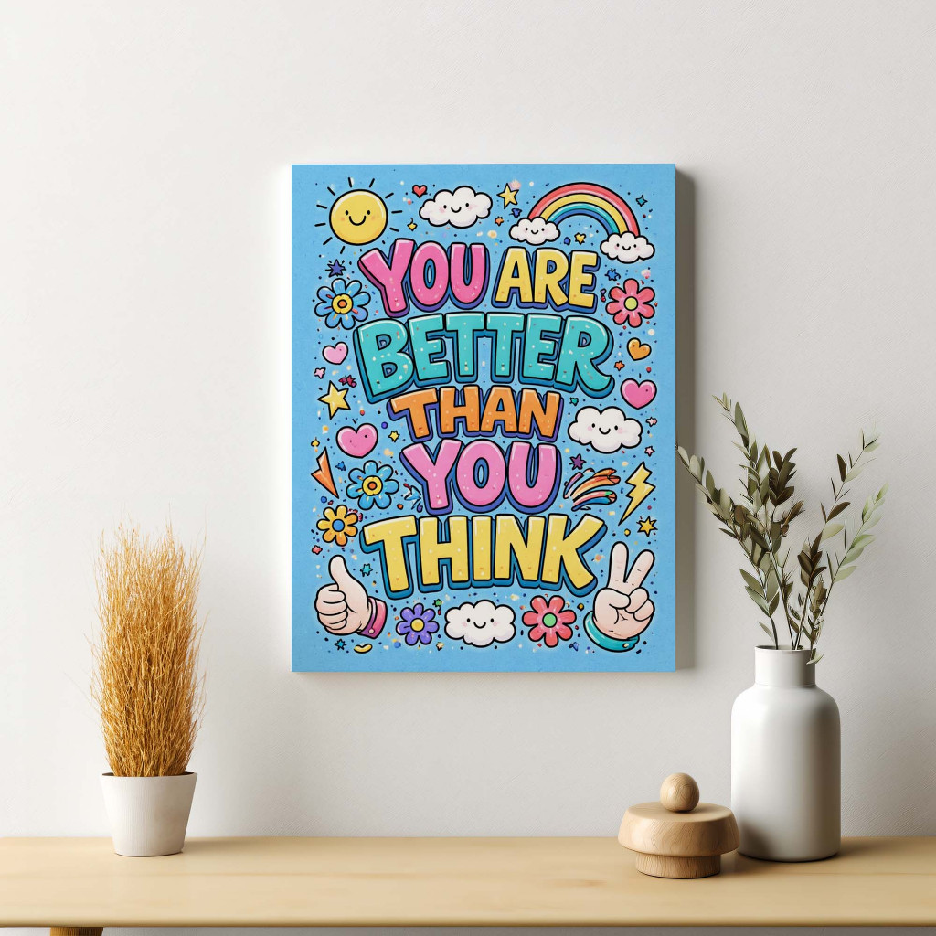 Poster Quote Kata Bijak You Are Better Dekorasi Hiasan Pajangan Dinding Bingkai Kayu Modern
