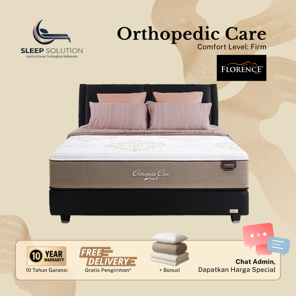 FLORENCE ORTHOCARE I Kasur Spring Bed | Matras Premium | 100x200, 120x200, 160x200, 180x200, 200x200