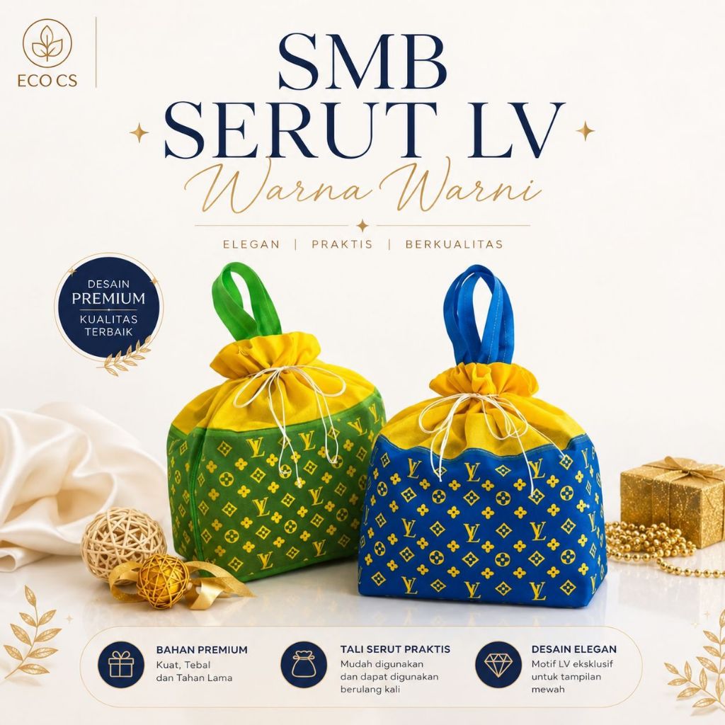 (READY) Tas Hajatan Thinwall 2000 ml SMB Serut LV Warna Warni Spunbond Dus Nasi Premium
