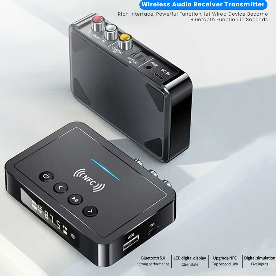 Wireless Audio Receiver Transmitter Bluetooth 5.0 AUX NFC