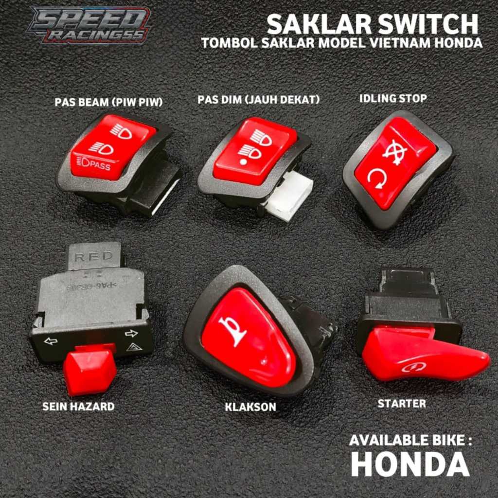 Saklar Motor Honda Model  Vietnam Merah Vario Beat Scoopy PCX PNP