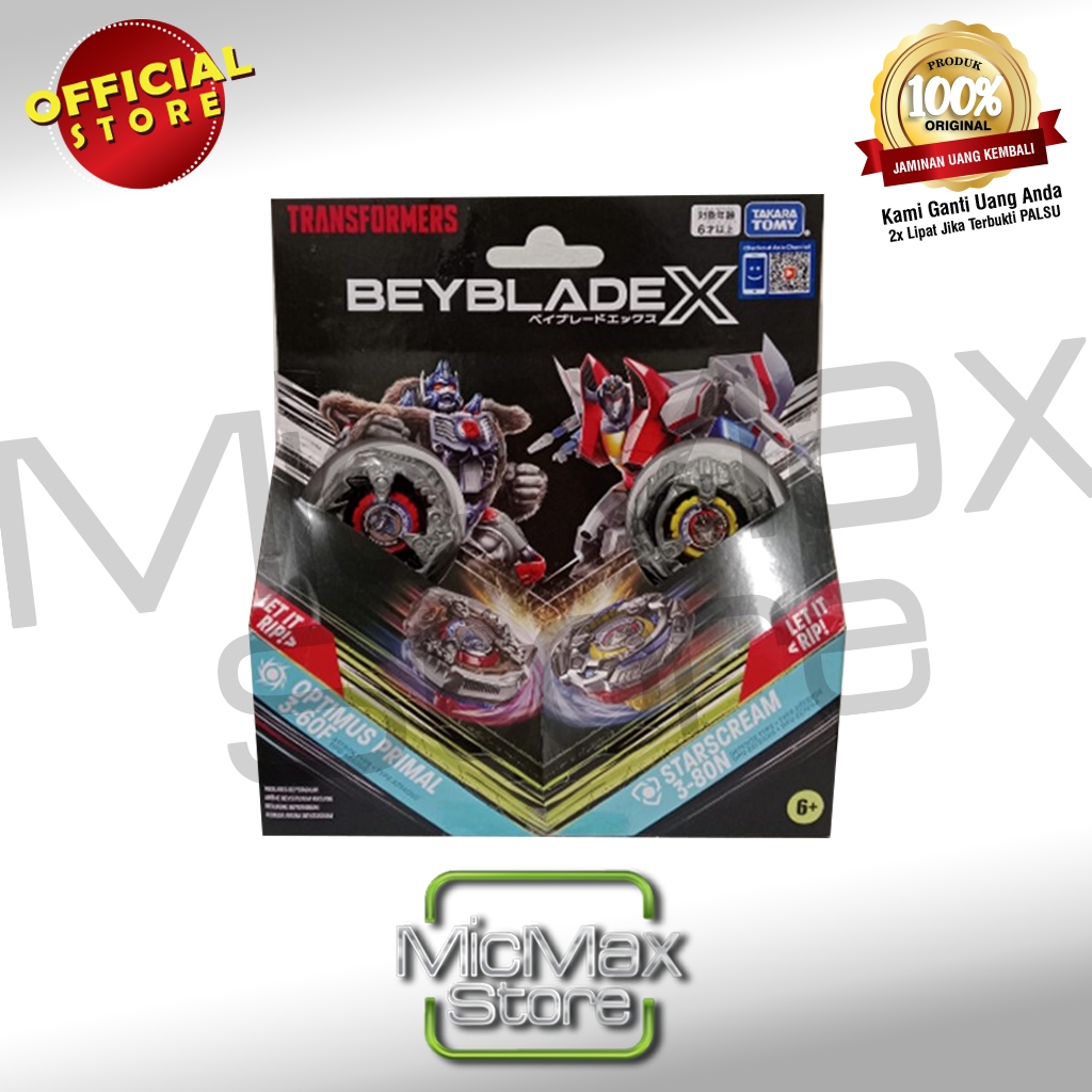 TAKARA TOMY Beyblade X S1 BXG37 BXG 37 Transformers Optimus PRIMAL vs Starscream 982487