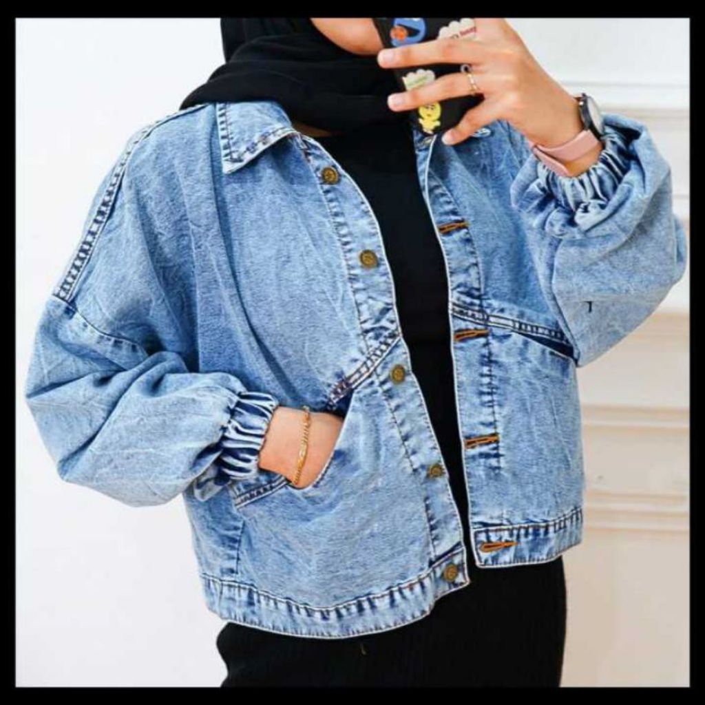 JAKET JEANS VINTAGE OVERSIZE WANITA JAKET DENIM KEKINIAN TERBARU JAKET JINS IMPORT